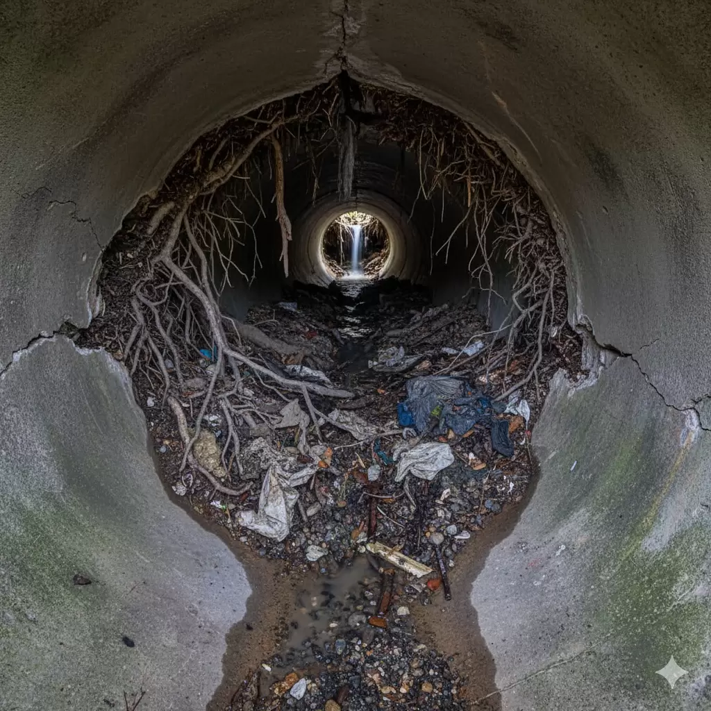 Clogged Stormwater Pipe